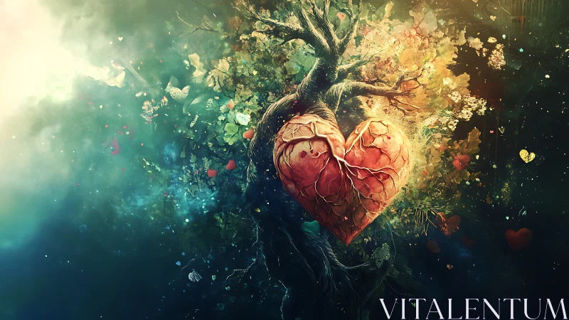 Heart of Nature's Light: A Tree's Glowing Soul.