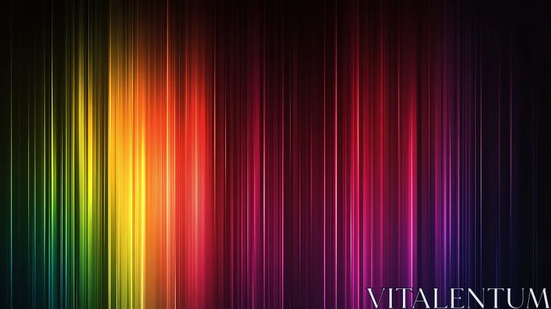 Vertical multicolor light spectrum streaks on dark gradient field