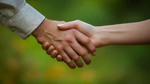 Handshake Between Man and Woman.