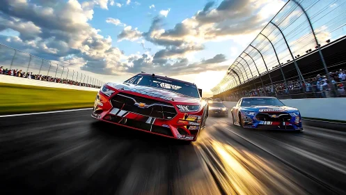 Sunset-slashed speedway lets muscle cars duel with light