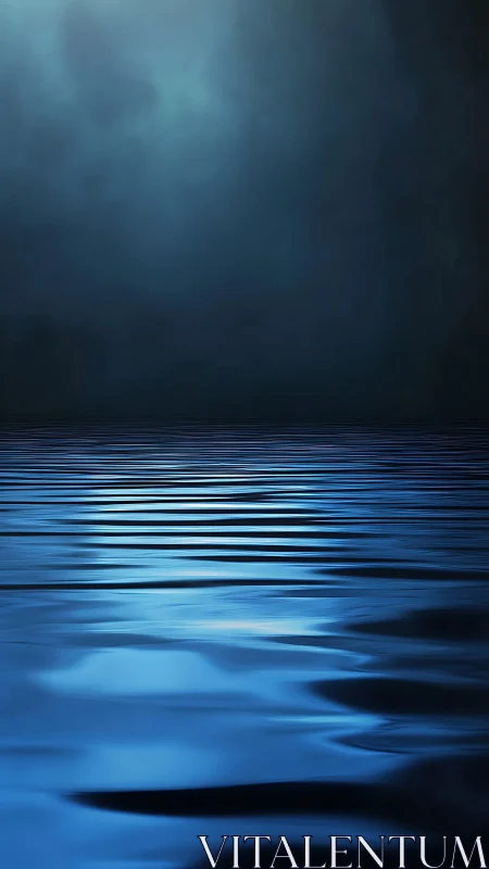 Minimalist blue water surface with soft gradient depth study.