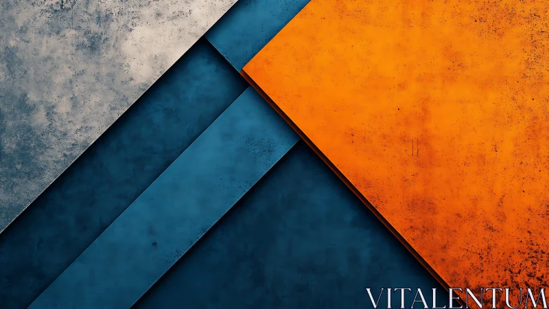 Bold orange and deep blue geometric textures in balance.