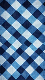 Diagonal blue gingham lattice forms layered textile grid