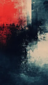 Red horizon collides with midnight tide in abstract hush.