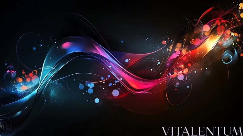 Colorful light waves dance across a dreamy cosmic night