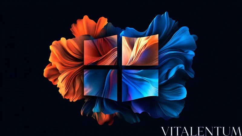 Windows Blooms: Digital Florality Meets Tech Icon.