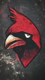 Bold cardinal portrait with gritty urban comic energy.