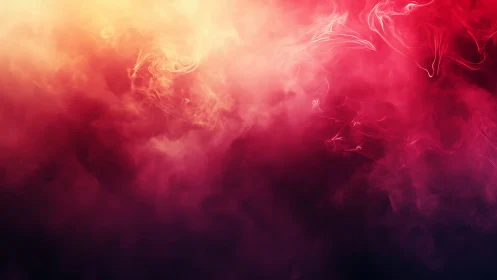 Gradient smoke plumes in magenta and amber atmospheric haze.