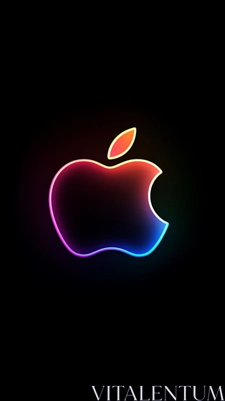 Neon-contoured fruit silhouette with multicolor glow gradients.