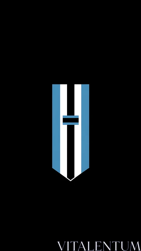 Minimal medal drifts downward as geometric stripes quietly glow