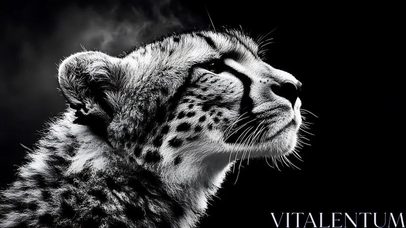 Starlit whiskers carve a cheetah’s profile from midnight