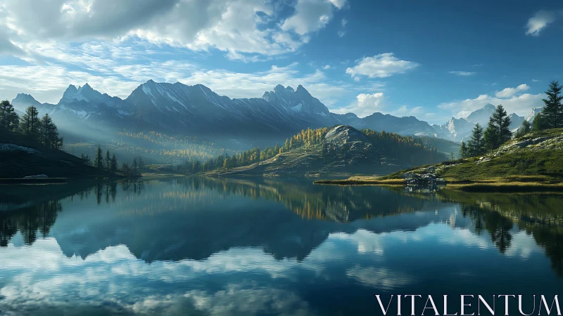 Mirrorlake morning where mountains rehearse the sky.