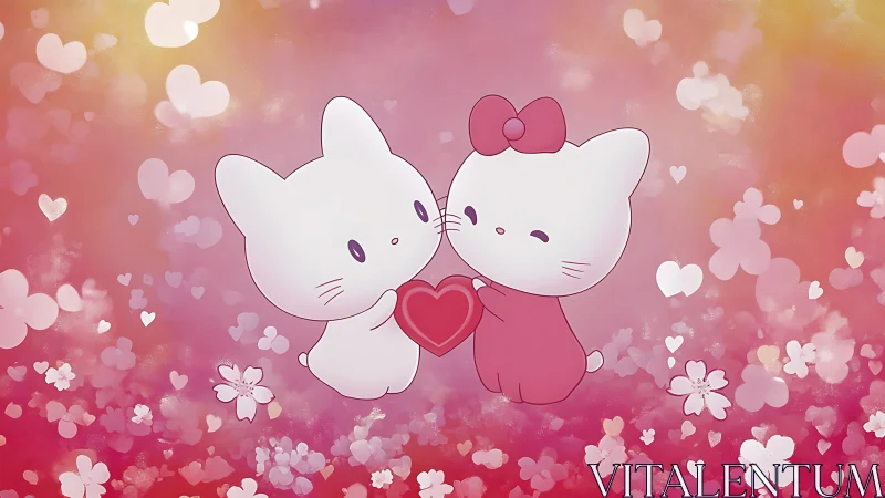 Two Adorable Cats Sharing Love and Connection.