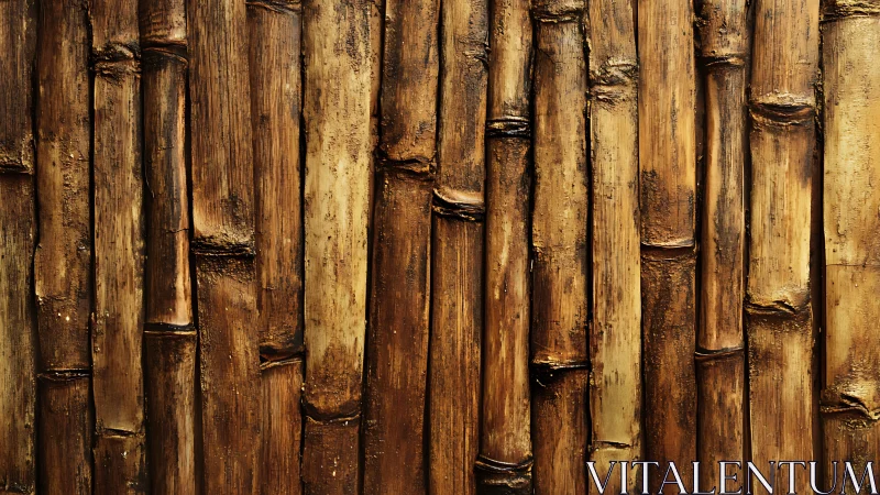 Vertical bamboo wall texture with rich golden brown grain.
