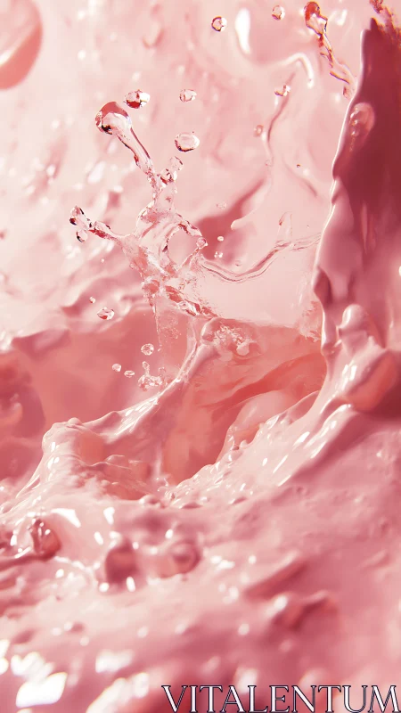 Pink liquid splash in close-up motion study view.