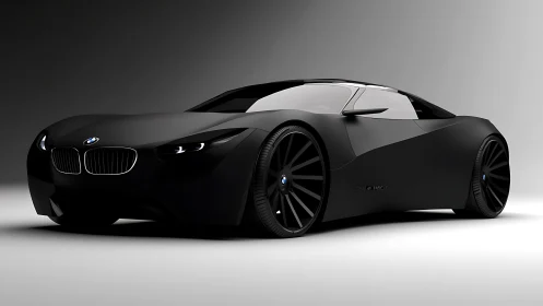 Midnight phantom coupe prowling a monochrome dream road.