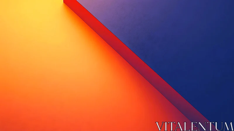 Geometric diagonal plane with orange and blue gradients.