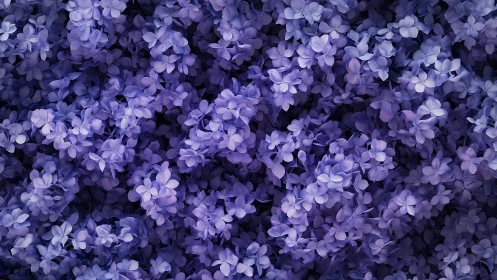 Purple Lilac Flower Clusters in Dense Blooming Formation