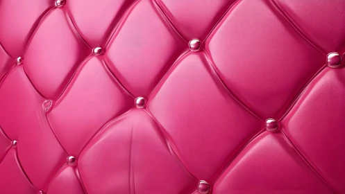 Luxurious tufted pink leather upholstery with glossy buttons.