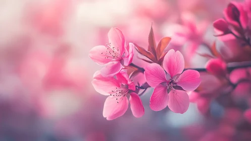 Pink flowering botanical specimen with soft focus background.