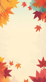 Autumn maple leaves frame with warm empty center space.
