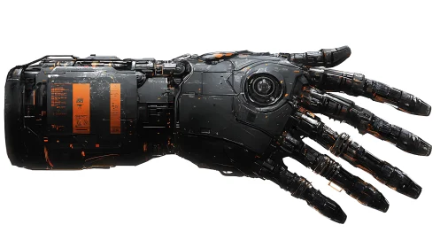 High-detail cybernetic right hand with exposed mechanical housing