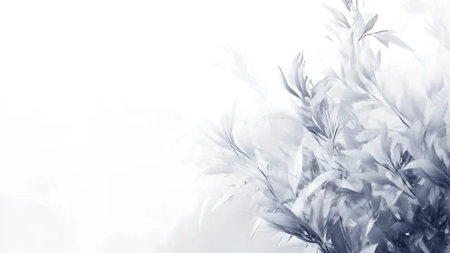 Monochrome botanical abstraction renders ethereal translucent foliage