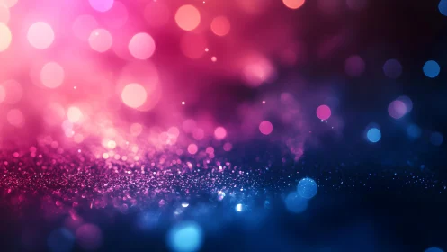 Vibrant Glitter Bokeh Background in Pink and Blue Tones, Abstract Style.