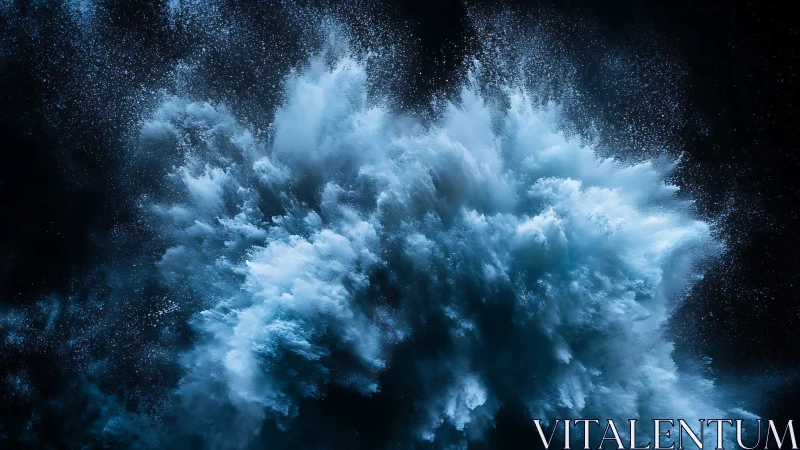 Roaring ocean cloud erupts in a dramatic midnight splash