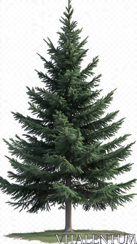 Evergreen pine standing tall with soft, storybook charm.