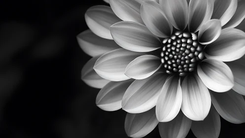 Monochromatic Dahlia Flower with Spherical Center Detail