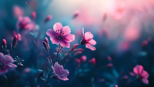 Pink Blossoms Soft Focus Garden Dream.