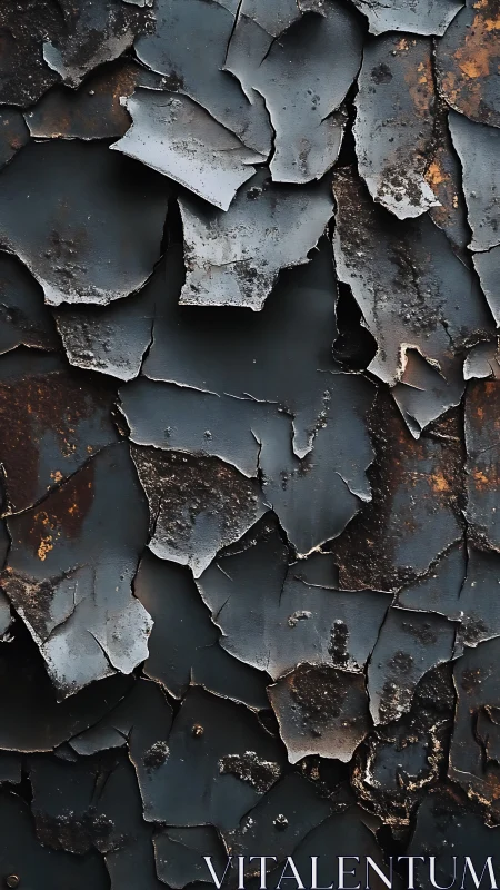 Weathered peeling paint reveals a rich rusted metal texture