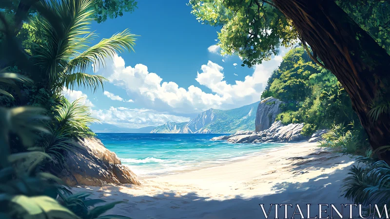 Tropical Cove Vista: High-Dynamic-Range Framed Seascape With Precipitous Basalt Formations