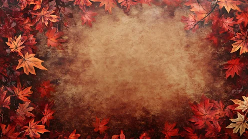 Cozy autumn leaves framing a warm rustic background.