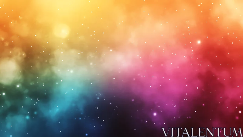 Multicolor nebula gradient with particulate starfield scattering