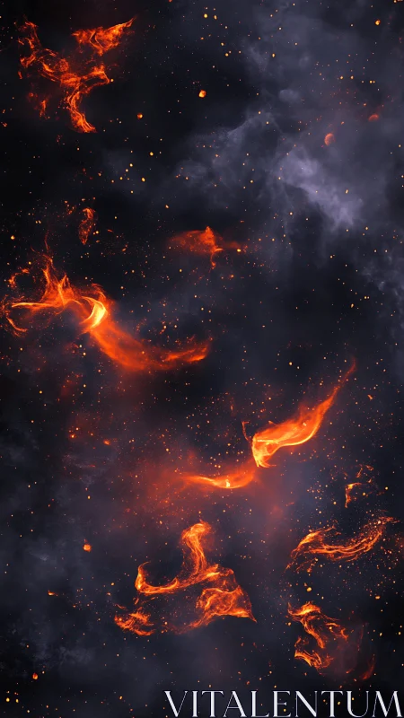 Cosmic Fire Dragons Dance Across Deep Space.