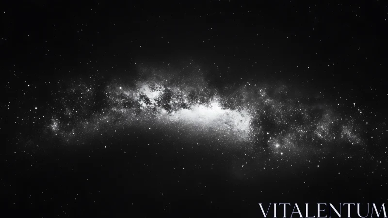 Monochrome galactic band in minimalist deep-space composition.