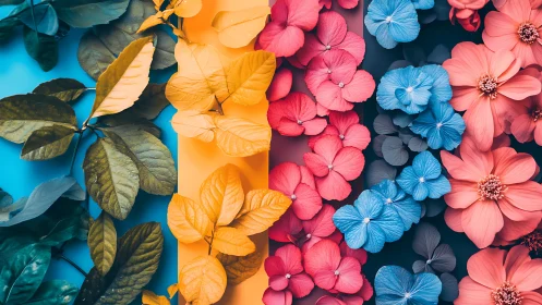 Vibrant Floral Rainbow Blooms in Perfect Harmony.