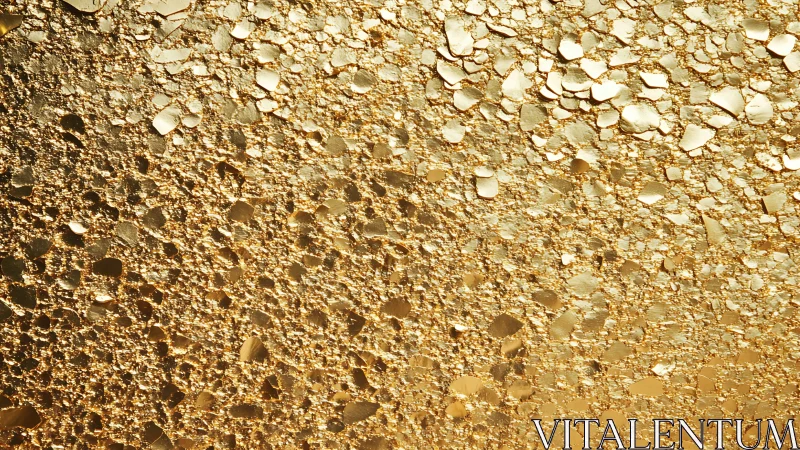 Gold metallic texture shows dense irregular reflective fragments