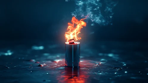 Fire and Water Collision in Digital Cylinder.