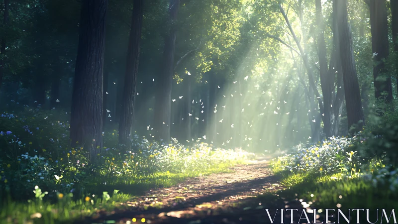 Luminous Corridor: Where Sunbeams Dance Through Ancient Timber.