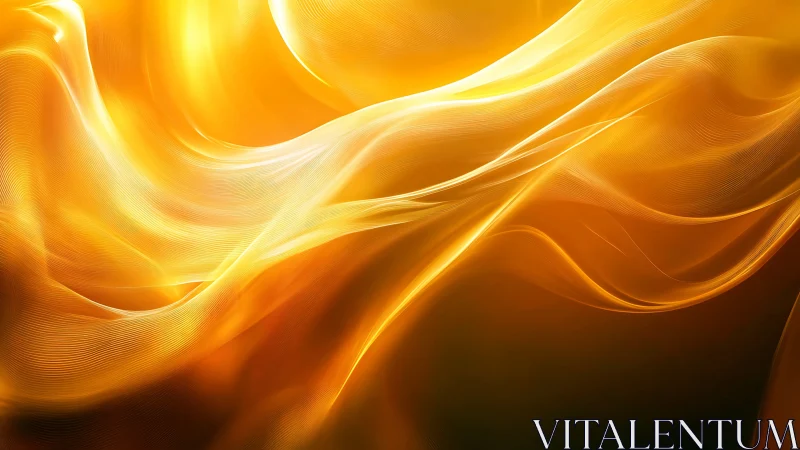 Golden light waves form flowing layered abstract surfaces