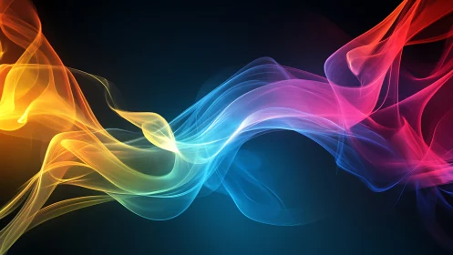 Vibrant flowing light waves in abstract digital spectrum.