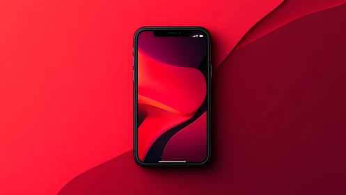 Modern smartphone displaying fluid gradient wallpaper design