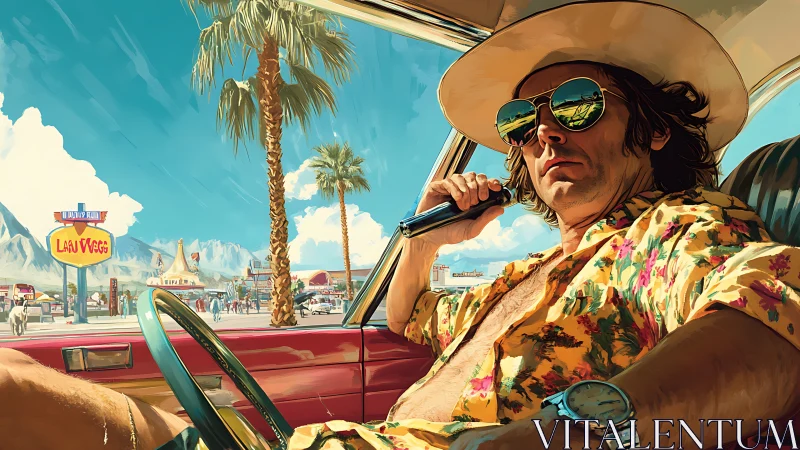 Sun-soaked desert cruise with a laid-back road rebel.