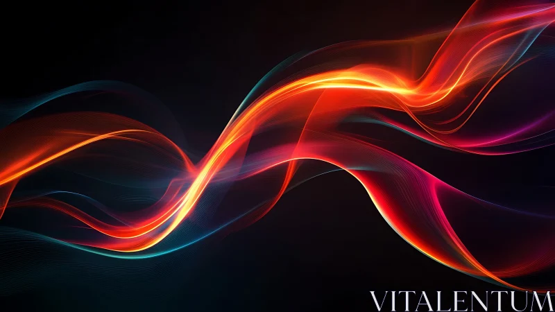 Luminous neon waveforms intersect across a deep black field