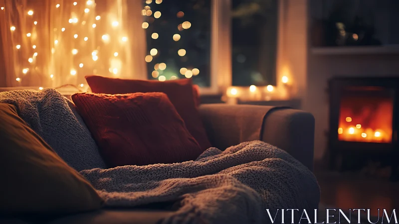 Hygge Haven: Cozy Sanctuary Wrapped in Golden Hour Magic.