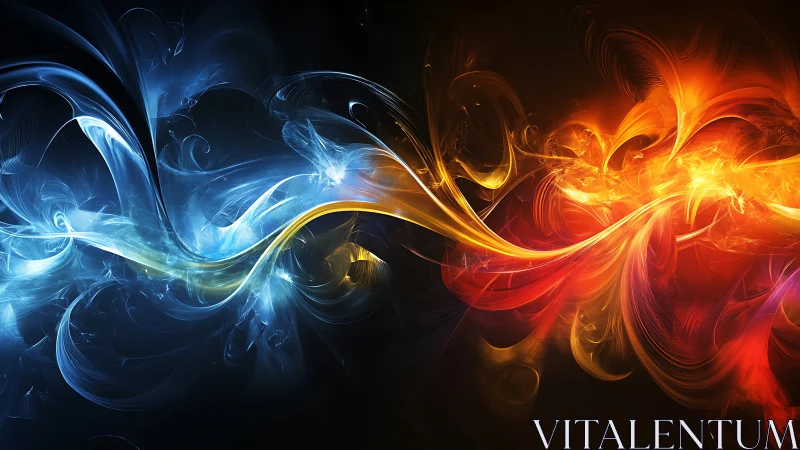 High contrast fractal energy streams in blue and orange motion