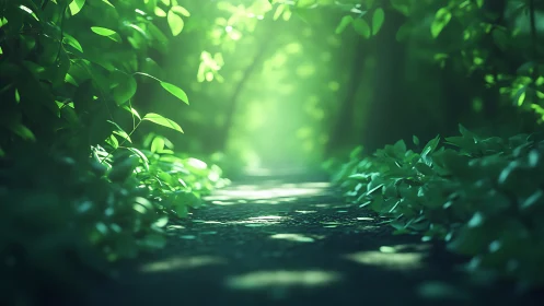 Luminescent Forest Passage Through Emerald Sanctuary.